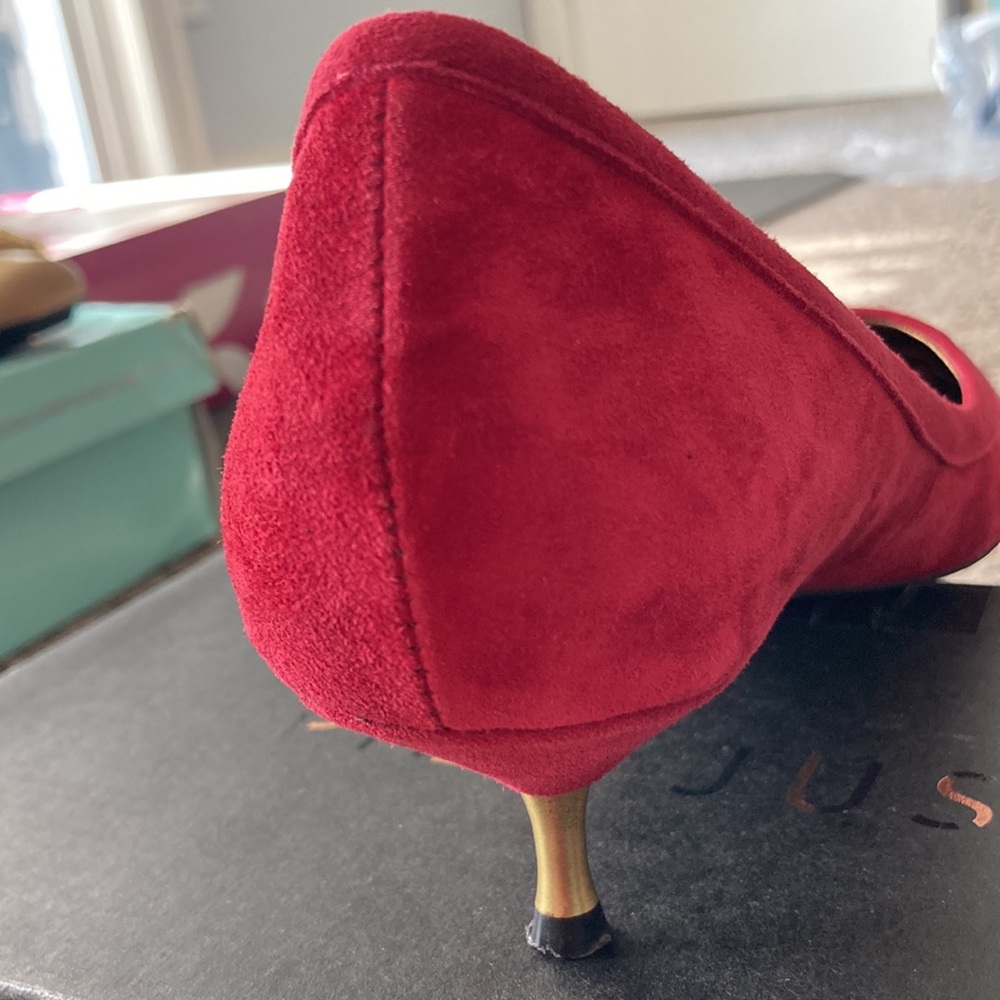 Anthropologie wine colored kitten heels. Pied Juste. Super chic - Picture 11 of 12